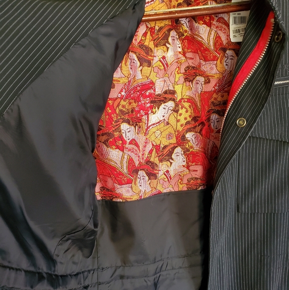 Subscript Mens Military Style Striped Jacket - Picture 6 of 11